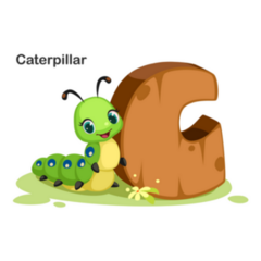 Bold Font Alphabet C For Caterpillar Sticker