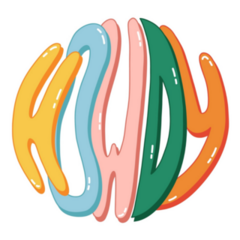 Bold Funky Howdy Cowboy Lettering Sticker