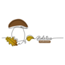 Boletus Porcini Wild Mushroom One Line Drawing Sticker