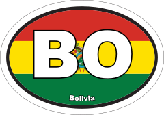 Bolivia Bo Flag Oval Sticker