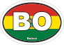 Bolivia Bo Flag Oval Sticker