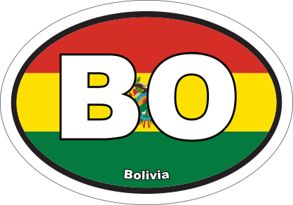 Bolivia Bo Flag Oval Sticker