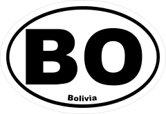 Bolivia Bo Oval Sticker