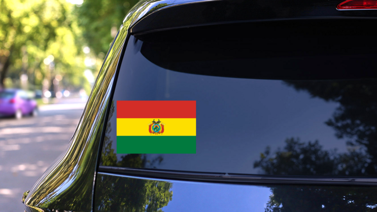Bolivia Flag Sticker on a Rear Car Window (New) example