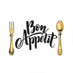 Bon Appetit Fork and Spoon Sticker