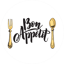Bon Appetit Fork and Spoon Sticker