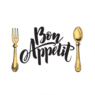 Bon Appetit Fork and Spoon Sticker