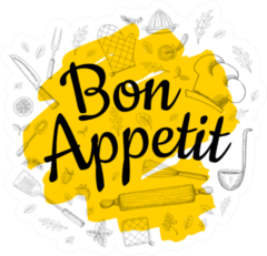 Bon Appetit Illustrated Sticker