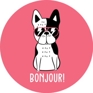 Bonjour! Cute Cartoon French Bulldog Sticker
