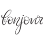 Bonjour French Calligraphy Sticker