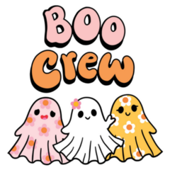 Boo Crew Cute Halloween Ghosts Sticker