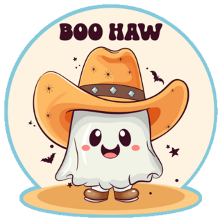 Boo Haw Cowboy Ghost Sticker