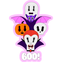 Boo! Vampire Sticker