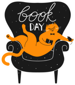 Book Day Cat In Cozy Chair Sticker