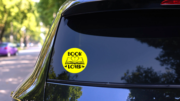 Book Lover Lettering Sticker on a Rear Car Window (New) example