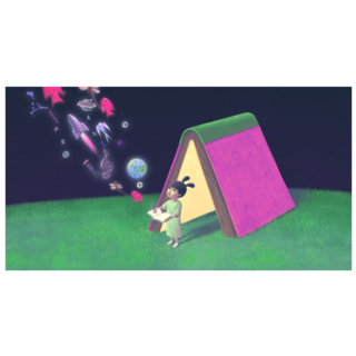 Book Of Imagination Reading Concept Sticker