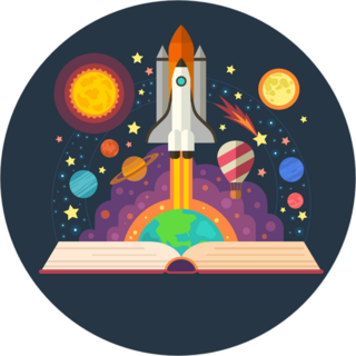 Book With Space Elements Sticker
