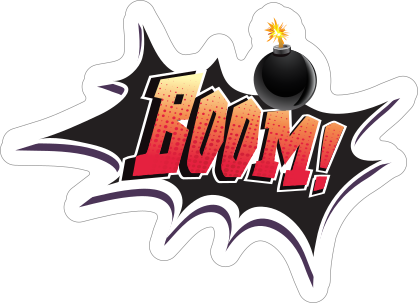 Boom Bomb Illustrated Comic Sticker
