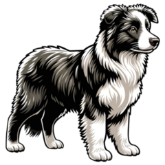 Border Collie Art Sticker