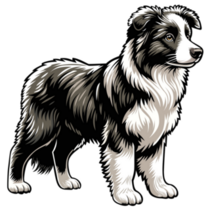 Border Collie Art Sticker