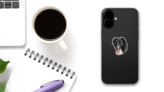 Border Collie Hand Drawn Sticker on a Phone (New) example