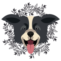 Border Collie In Flowers Sticker