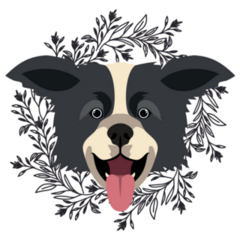 Border Collie In Flowers Sticker