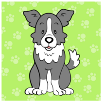 Border Collie On Green Sticker