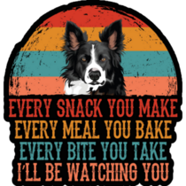 Border Collie Typography Sticker