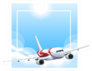 Border Template With Airplane Flying In Sky Illustration Sticker