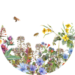 Border With Herbs, Bees And Wildflowers Sticker