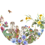 Border With Herbs, Bees And Wildflowers Sticker