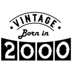Born In 2000 Vintage Lettering Sticker