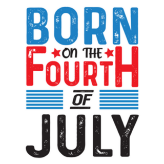 Born On The Fourth Of July Lettering Sticker
