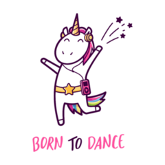 Born To Dance Unicorn Sticker