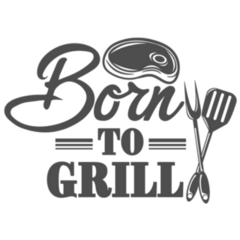 Born To Grill Illustration Lettering Sticker