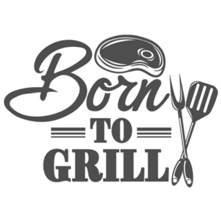 Born To Grill Illustration Lettering Sticker