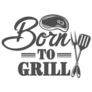 Born To Grill Illustration Lettering Sticker