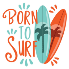 Born To Surf - Happy Hawaiian Saying Sticker