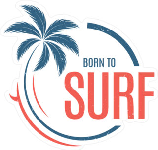 Born To Surf Palm Sticker