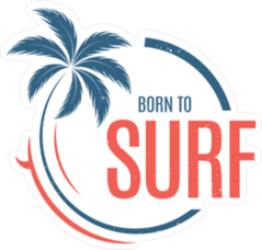 Born To Surf Palm Sticker