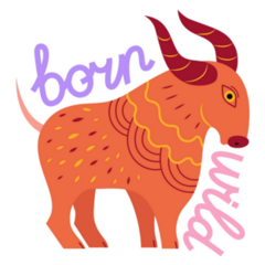 Born Wild Ram Sticker 