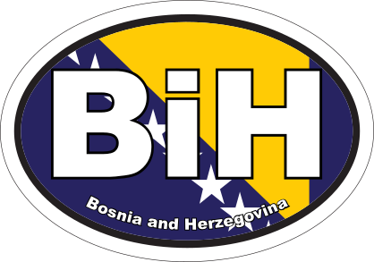Bosnia Bih Flag Oval Sticker