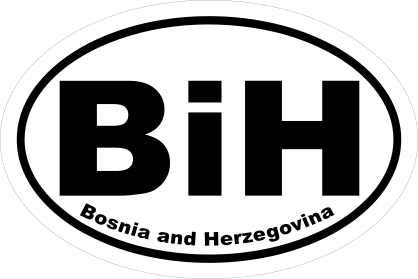 Bosnia Bih Oval Sticker