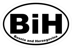 Bosnia Bih Oval Sticker
