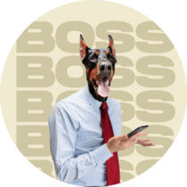 Boss Doberman Sticker