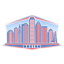 Boston Cityscape Illustration Sticker