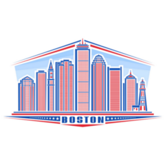 Boston Cityscape Illustration Sticker