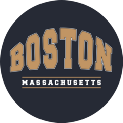 Boston Massachusetts College Lettering Sticker