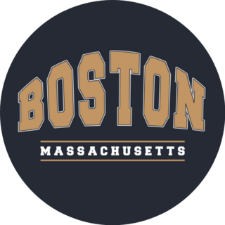 Boston Massachusetts College Lettering Sticker